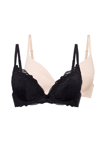 Lot de 2 soutiens-gorge push-up plongeant Angie