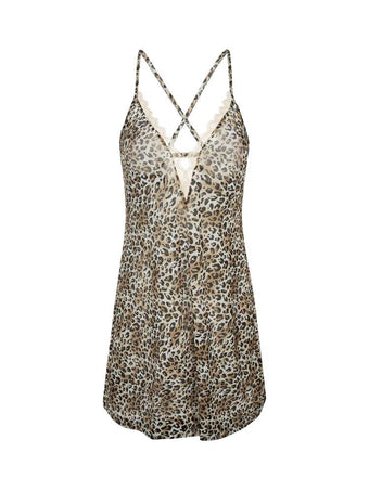 Leopard Print Slip Dress