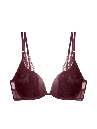 Satin Padded Plunge Bra