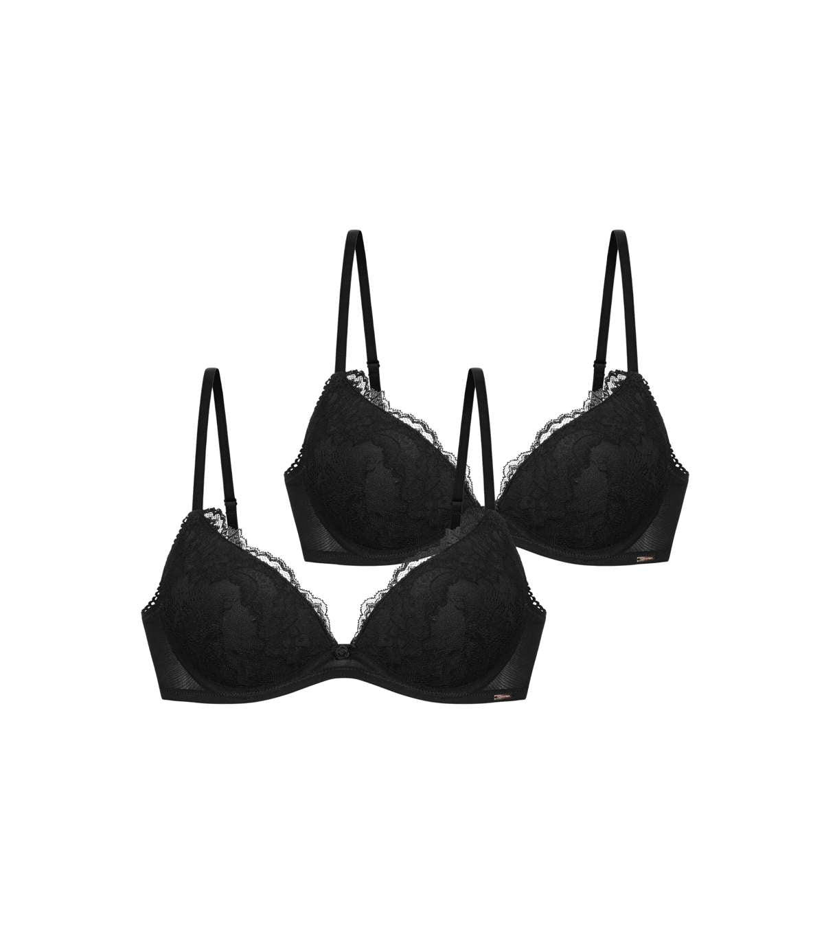 Origins Lace 2pp Padded Push Up Plunge Bra