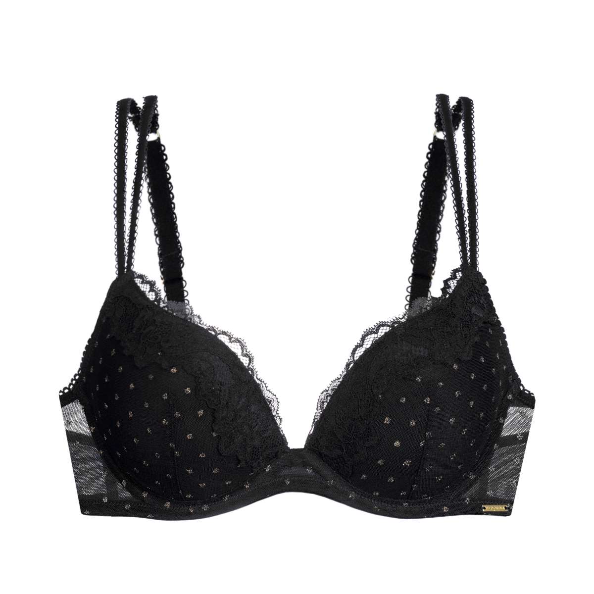 Origins Shimmer Dot Mesh Push Up Push Up Plunge Bra