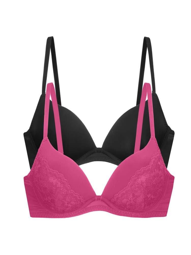 2 PACK WILLA PUSH UP PLUNGE BRA