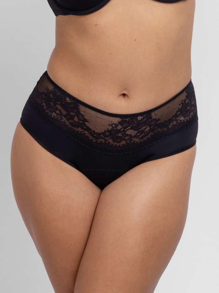 2 PACK PERIOD PANTIES LACE MIDI BRIEF