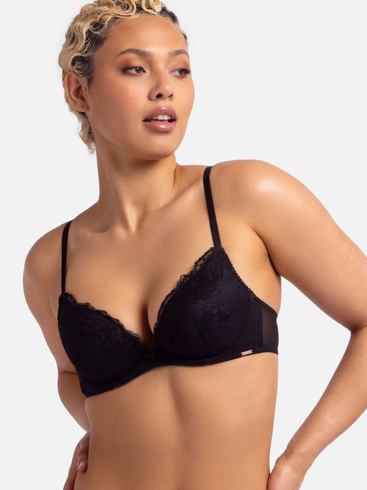 Origins Lace 2pp Padded Push Up Plunge Bra