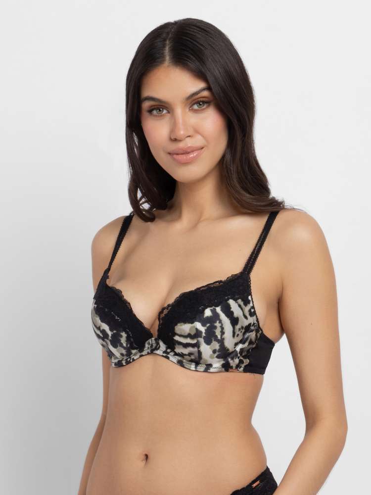 ORIGINS PRINT PUSH UP PLUNGE BRA