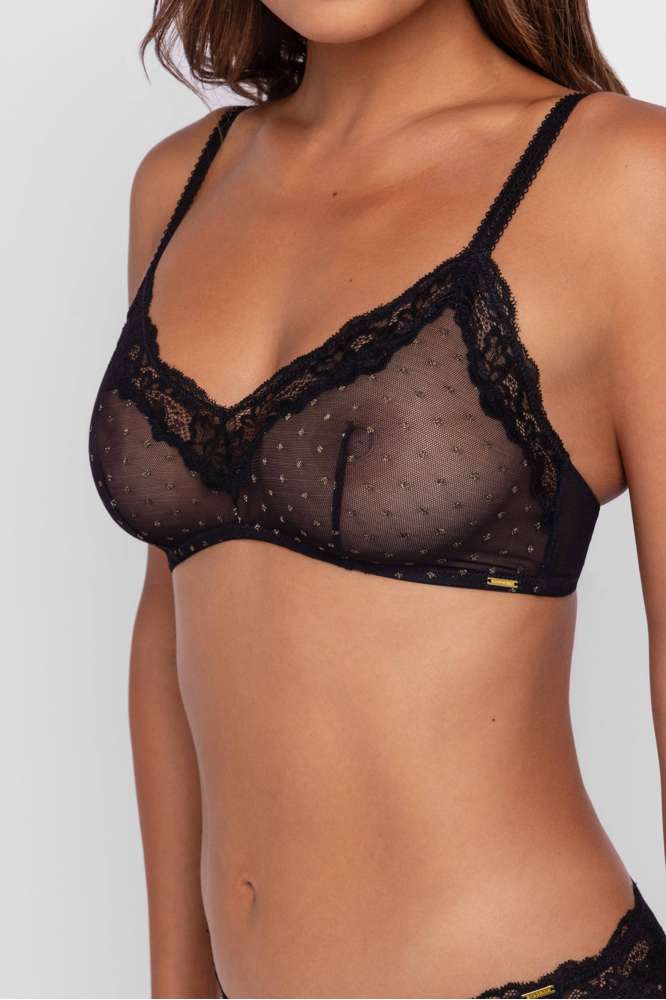 ORIGINS SHIMMER DOT MESH NON PADDED BRALETTE
