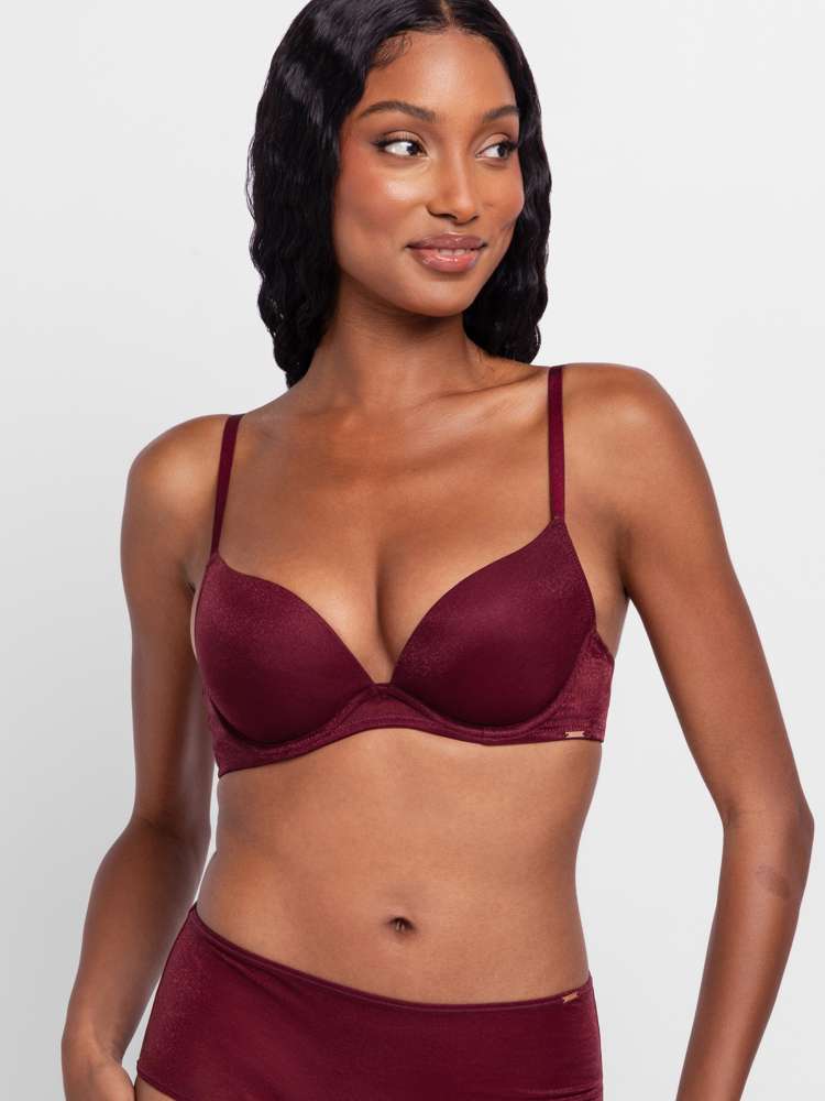 ORIGINS SHIMMER MESH PUSH UP PLUNGE BRA