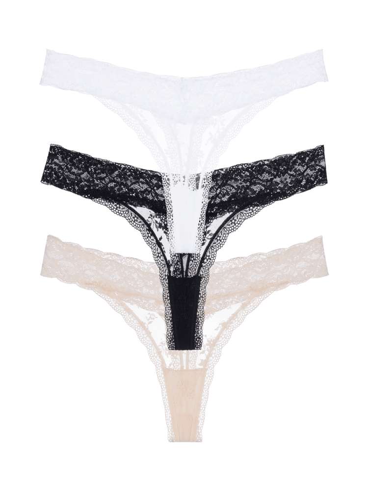 Lace Thong - 3 Pack