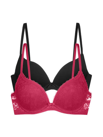 2 PACK SONIA PUSH UP PLUNGE BRA
