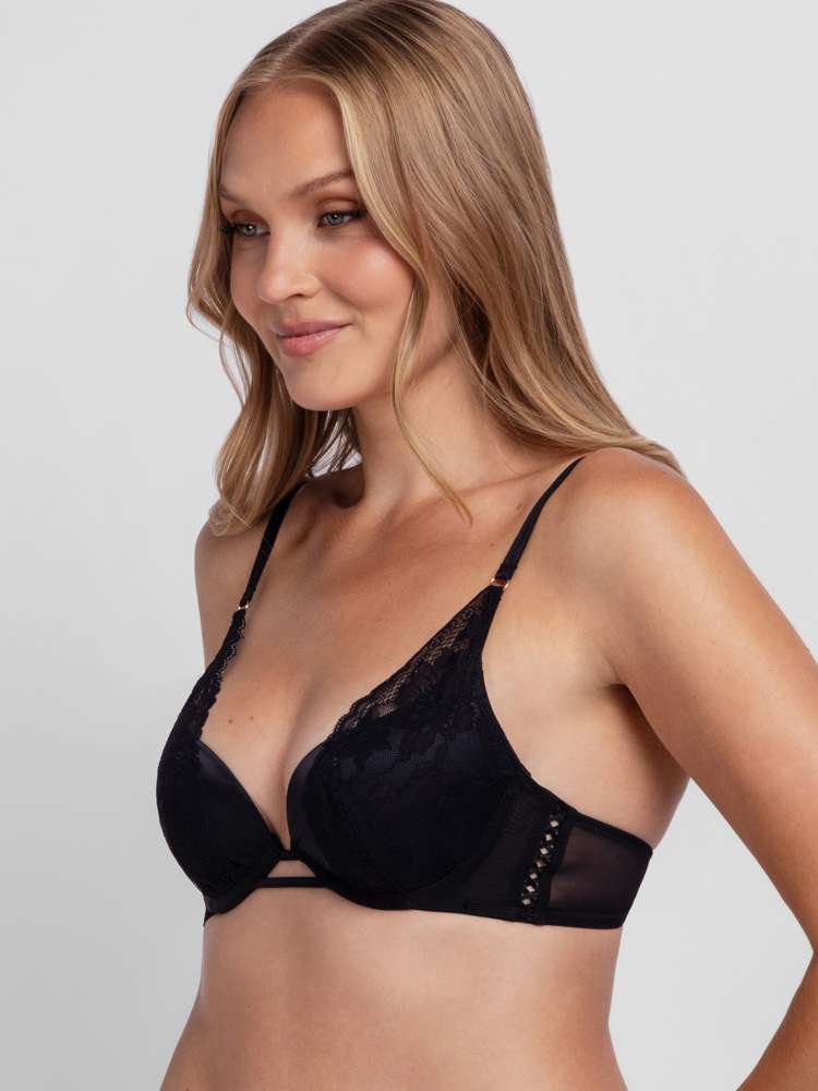 Satin Padded Plunge Bra