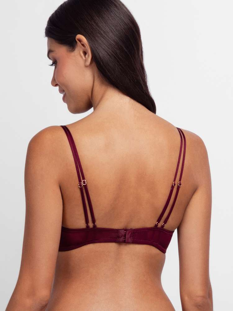 Satin Padded Plunge Bra