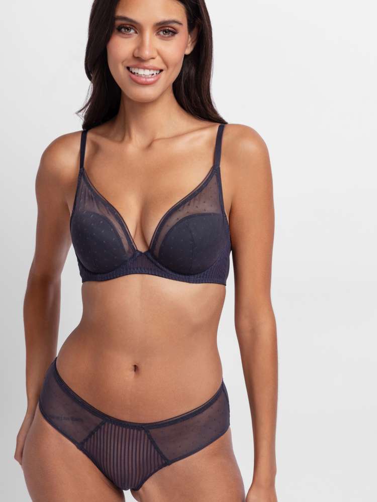 Soutien-gorge push-up plongeant à pois Origins