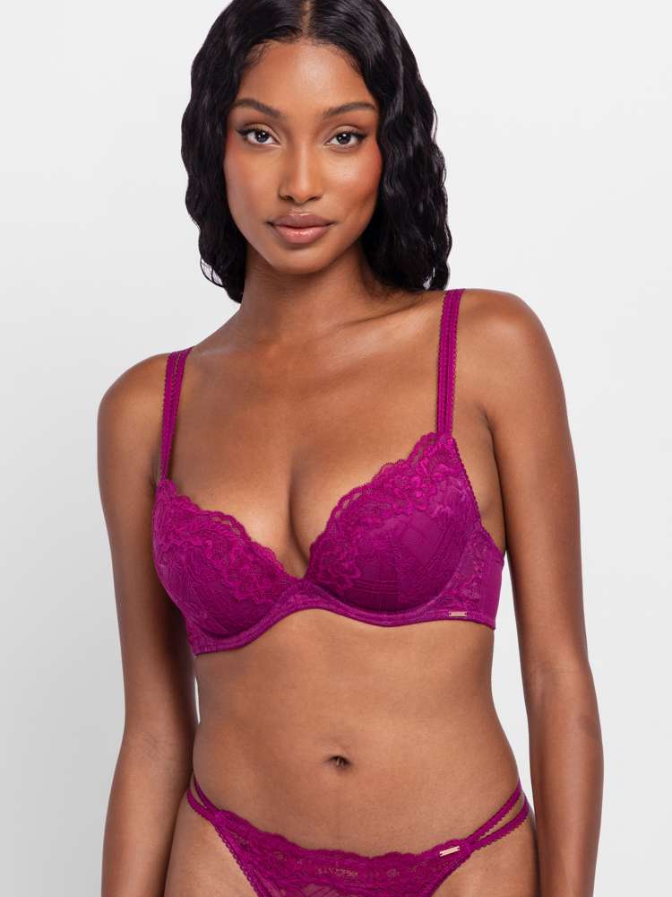 Lace Push Up Plunge Bra