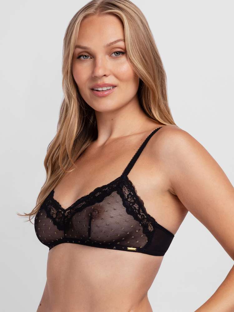 ORIGINS SHIMMER DOT MESH NON PADDED BRALETTE