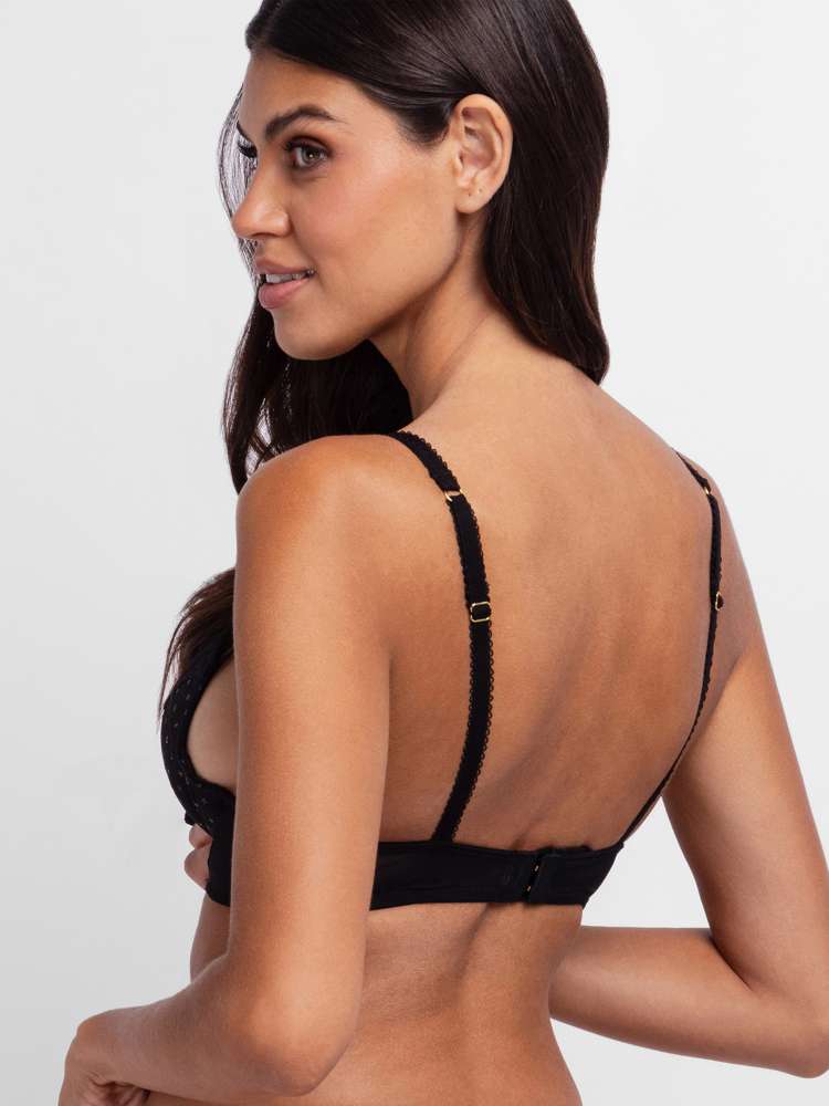 ORIGINS SHIMMER DOT MESH PUSH UP PLUNGE BRA