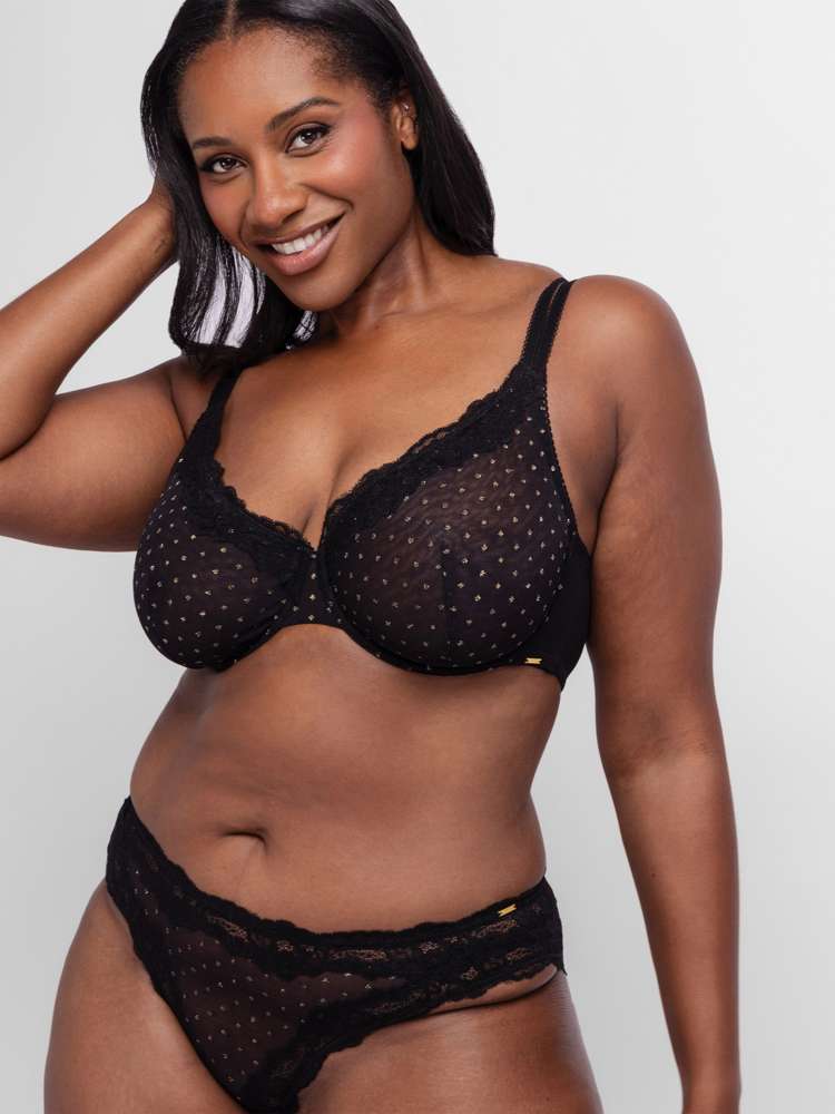 ORIGINS SHIMMER DOT MESH FULL COVERAGE BRA