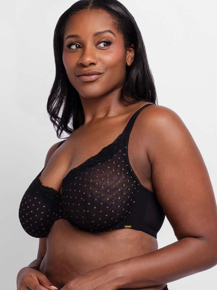 ORIGINS SHIMMER DOT MESH FULL COVERAGE BRA