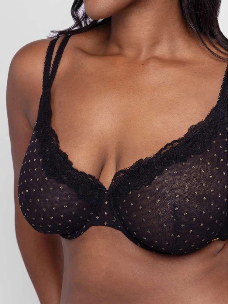 ORIGINS SHIMMER DOT MESH FULL COVERAGE BRA