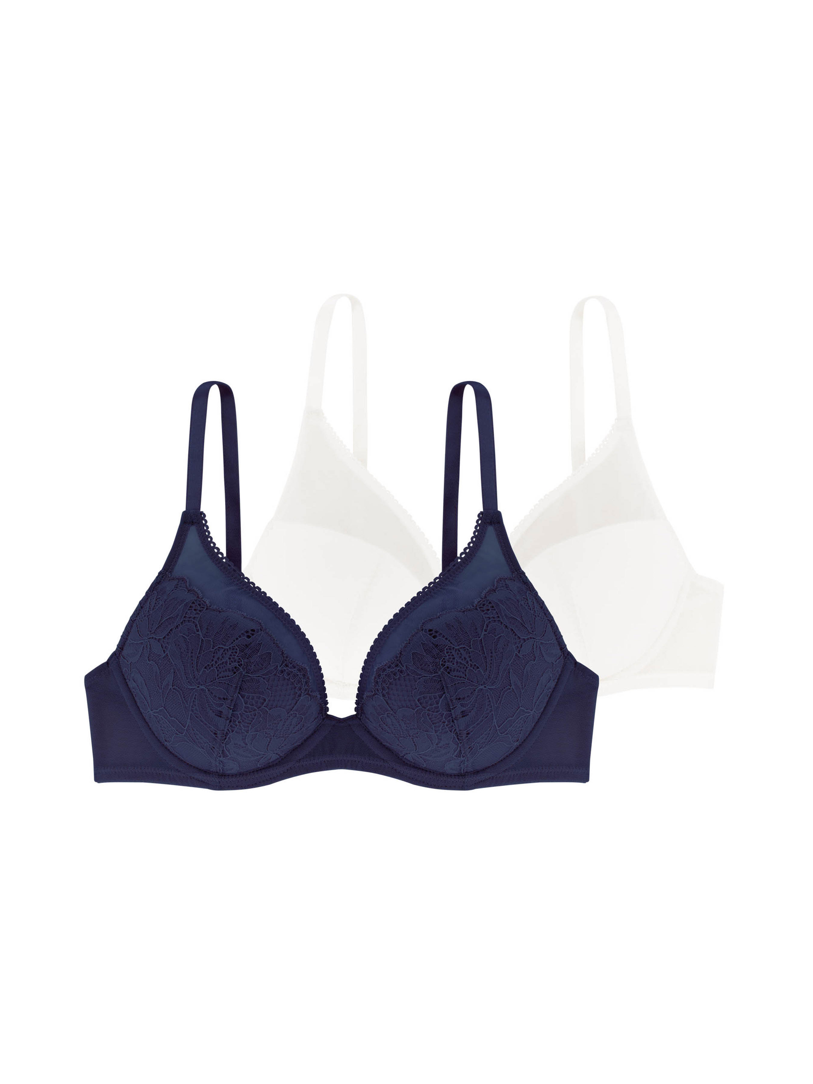 Buy Lyra Padded Non-Wired Full Coverage Cami Bra (Pack of 2) - Black Skin  at Rs.938 online