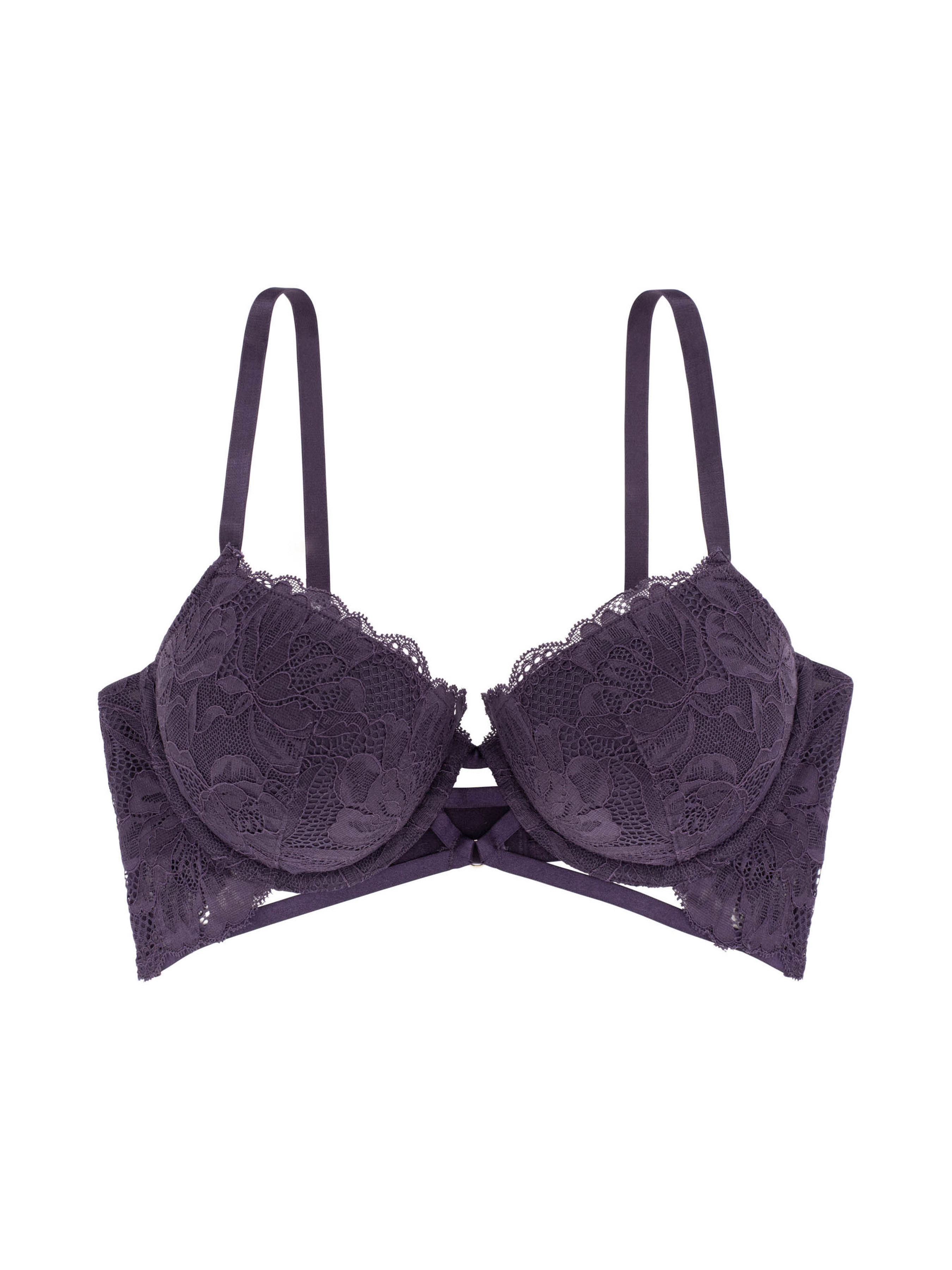Galaxy Undergarments Lovely Lace Non-Padded Wired Bra - Black