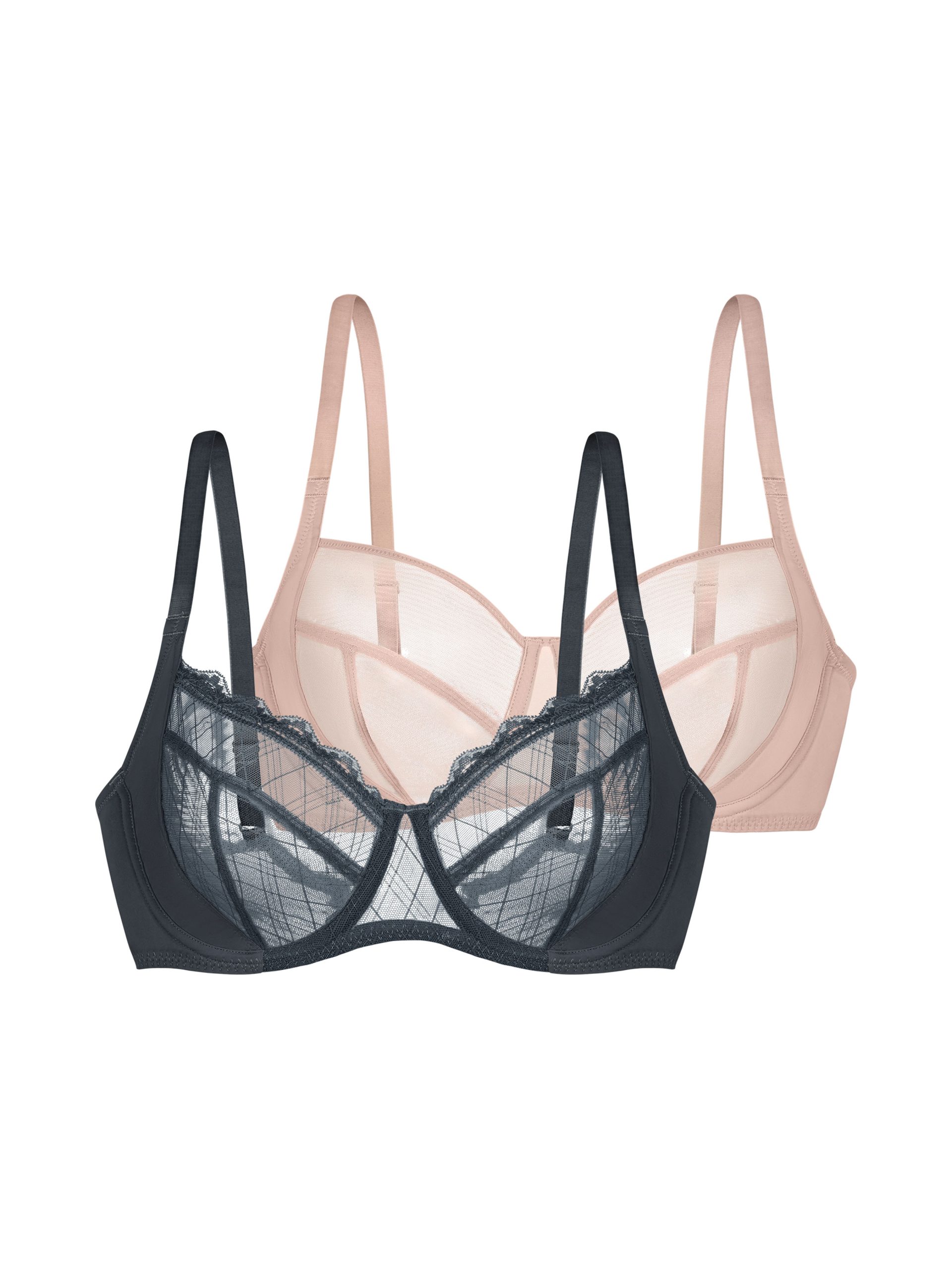 UDVD Self Design Mesh Non Wired Non Padded Bra 42 Size D Cup Firozi Color