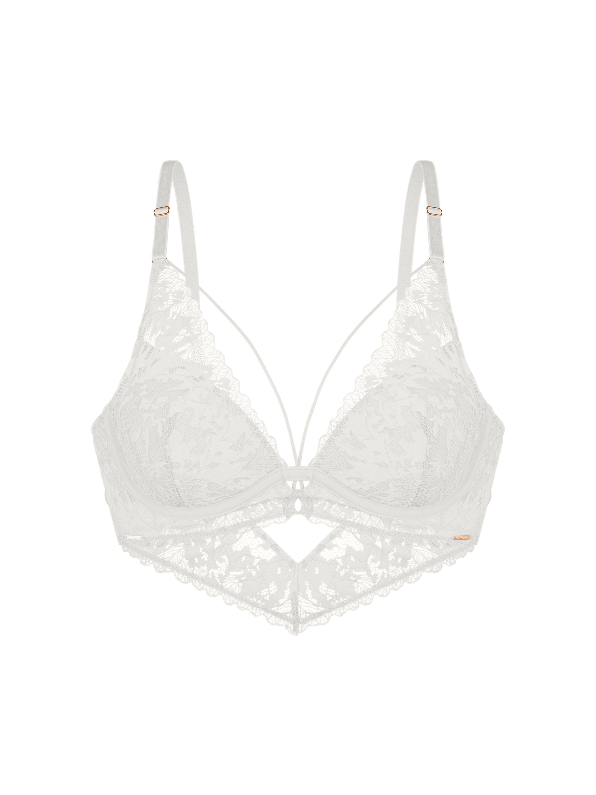 Dorina Jenner lace and fishnet lightly padded demi bra with lace