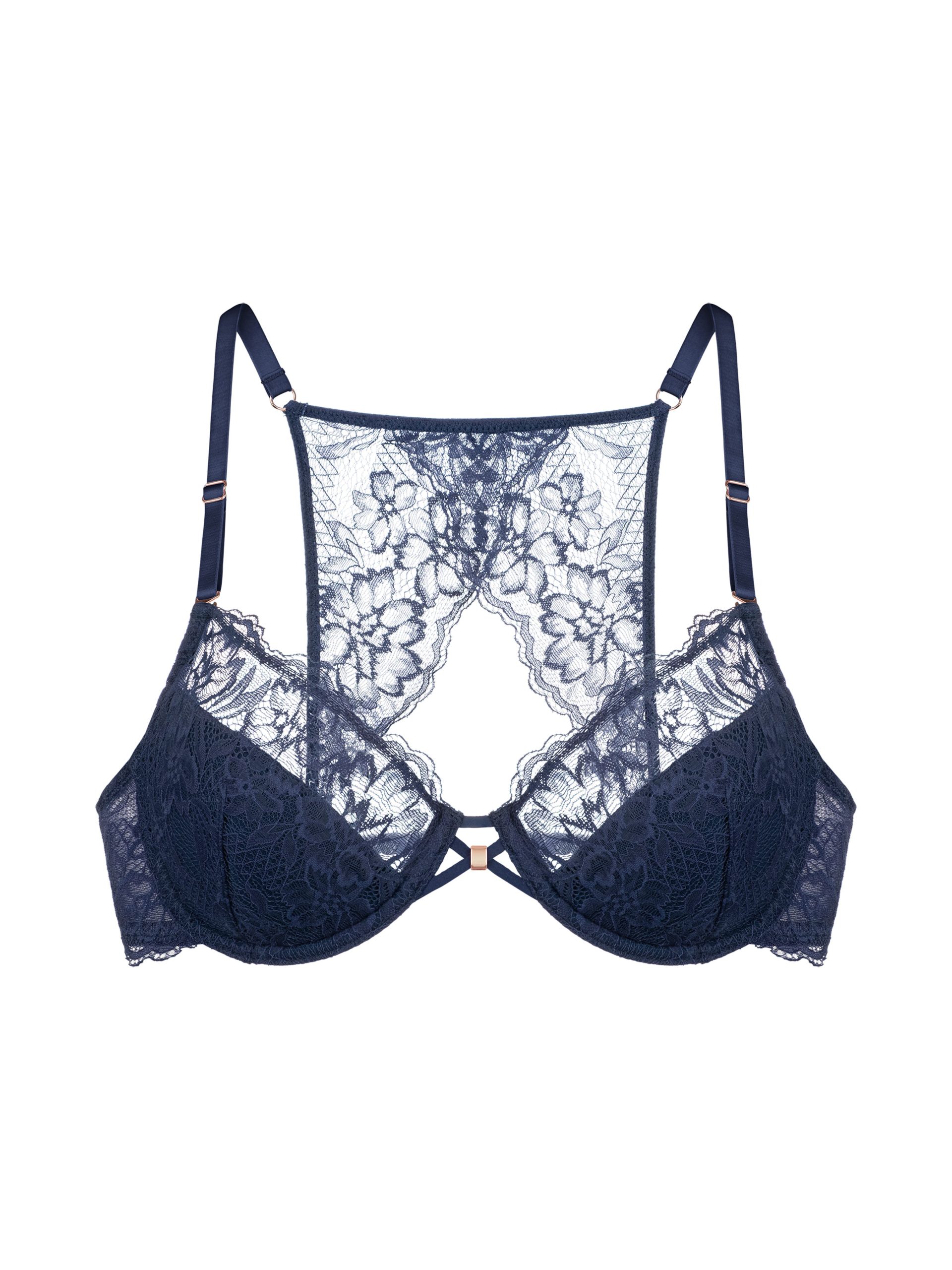 MRULIC lingerie for women Lace New Fashion Dot Mesh Underwear Lingerie Big  Bow Lingerie Brief Navy Blue + XL 