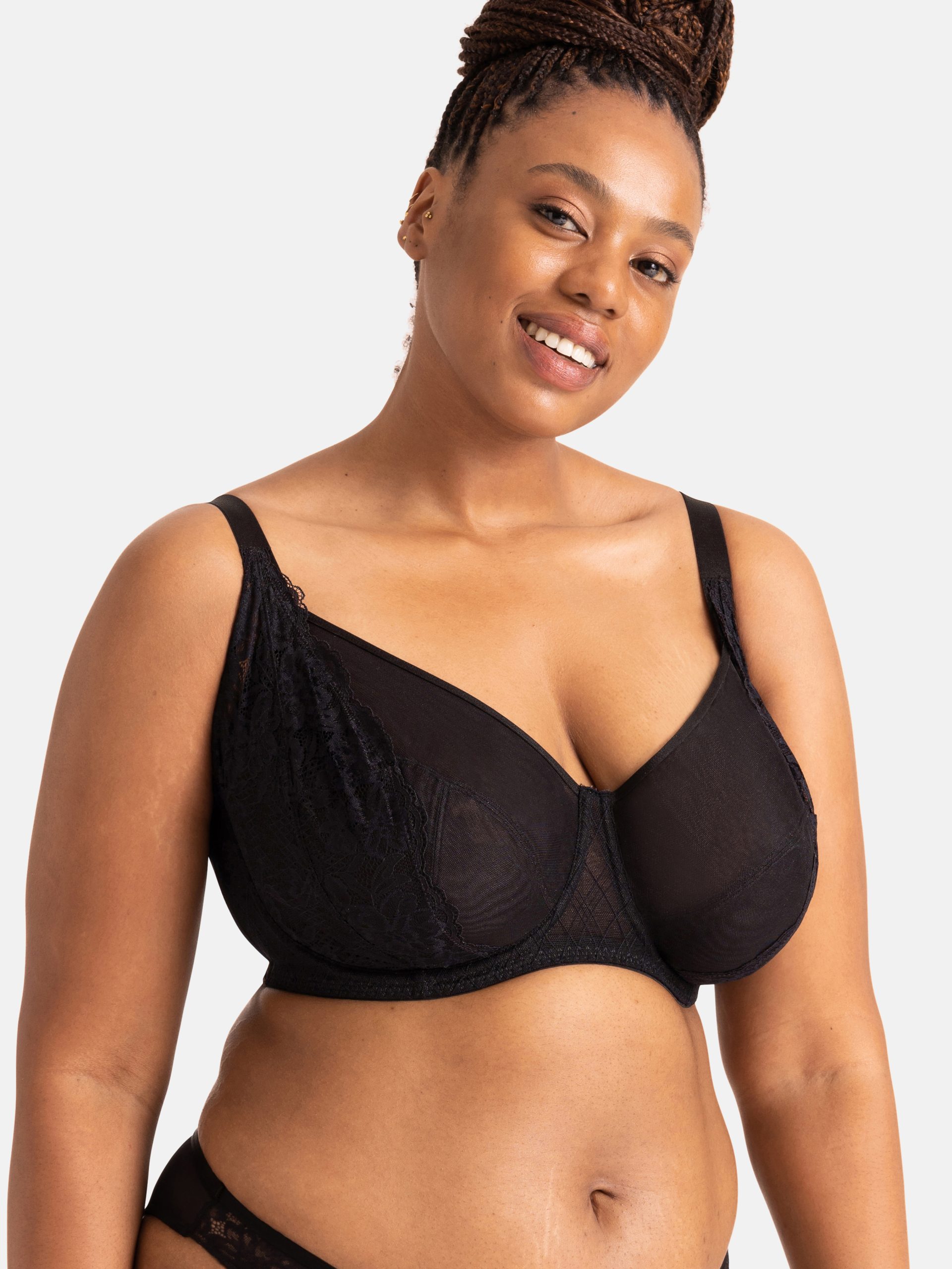  LANREN Plus Size Women Wire Free Bra Lace Sexy Bra Woman Push  Up Adjustable Brassiere Femme Seamless Underwear Lady Bras (Color : Style  2-Black, Cup Size : 85B) : Clothing, Shoes